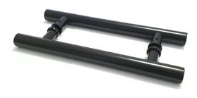 Puxador alumínio tubular redondo para portas 30x40cm preto Puxador alumínio tubular redondo para portas 30x40cm preto