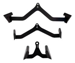 Puxador Anatômico Pulley Preto - Kit Com 3 Unidades