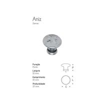 Puxador Aniz acetinado 33mm - Furação Ponto 27mm