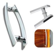 Puxador Barra Chata Curvo 80Cm Inox Pol Porta Mad Vidro Alum Puxador Barra Chata Curvo 80Cm Inox Pol Porta Mad Vidro Alum
