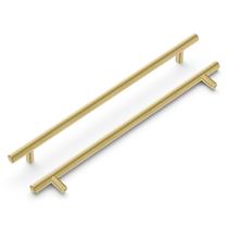 Puxador Barra Hickory Hardware 25,6 cm Acabamento Latão Real Puxador Barra Hickory Hardware 25,6 cm Acabamento Latão Real