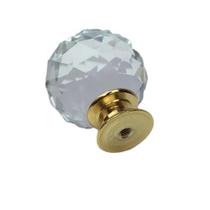 Puxador Bola 20Mm Vidro Dourado - Vedor