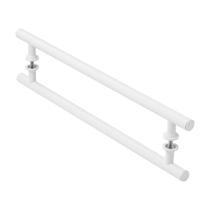 Puxador Branco Para Porta De Vidro Madeira Pivotante 50cm Puxador Branco Para Porta De Vidro Madeira Pivotante 50cm