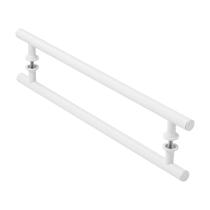 Puxador Branco Para Porta De Vidro Madeira Pivotante 60cm Puxador Branco Para Porta De Vidro Madeira Pivotante 60cm
