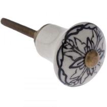 Puxador Cerâmica Circular c/ Flor - Monalisa