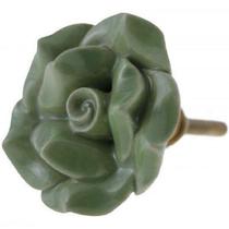 Puxador Cerâmica Flor Verde - Monalisa