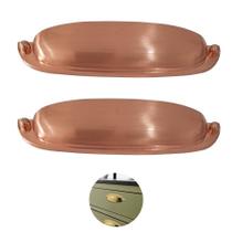 Puxador Concha Cobre Escovado Stilo Gruppa 128mm 2 Unidades Cobre Escovado