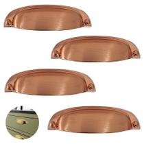 Puxador Concha Cobre Escovado Stilo Gruppa 64mm 4 Unidades Cobre Escovado