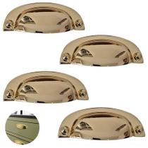 Puxador Concha Dourado Stilo Gruppa 64mm 4 Unidades Dourado