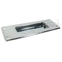 Puxador Concha Embutir Zamac Fundo Latão Cromado 614504 União Mundial