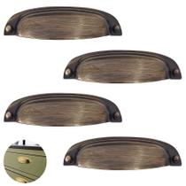 Puxador ConchaStilo Gruppa 96mm 4 Und Ouro Velho