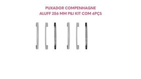 Puxador Copenhagne 256 mm aluf Abs P&J com 6 peças e com 12 parafusos philips 3,5 x 25 Puxador Copenhagne 256 mm aluf Abs P&J com 6 peças e com 12 parafusos philips 3,5 x 25