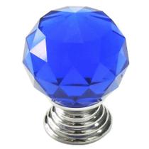 Puxador Cristal - IL 4501 - Cromado - Azul - 20MM