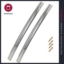 Puxador Cromado P&J 02300011 para Móveis - 128/160/192mm - Kit com 2 Peças