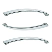Puxador Cromado Tipo Alça 128mm Kit 3un Beckmann