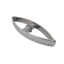 Puxador curvo com 1 furo 27cm para porta de vidro e portão - Cromado Puxador curvo com 1 furo 27cm para porta de vidro e portão - Cromado