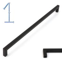 Puxador de armário KOOFIZO barra quadrada preta 25,6 cm Puxador de armário KOOFIZO barra quadrada preta 25,6 cm