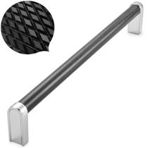Puxador de armário KOOFIZO P28 preto cromado 22,4 cm com parafusos Puxador de armário KOOFIZO P28 preto cromado 22,4 cm com parafusos