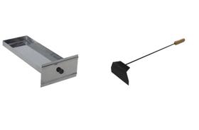 Puxador de cinzas + gaveta cinzeiro em aço inox 430 Lobo Churrasqueiras