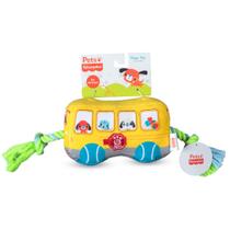 Puxador de Corda Brinquedo para Cães Fisher-Price - Ônibus Escolar com Guincho