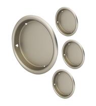 Puxador de Embutir QCAA 5,4 cm em Latão Maciço Níquel Fosco Kit com 4