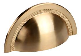 Puxador De Gaveta Concha Sobrepor Zen Shell Gold Escovado 48
