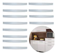 Puxador de gavetas armários para porta de moveis de cozinha prata 12 peças