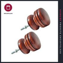 Puxador de Madeira Grande Mogno 22GM - Kit com 2 Unidades - P&J Puxadores