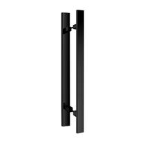 Puxador de Porta Aço Inox Preto Fosco 50cm Portas Pivotante Madeira Vidro Temperado Modelo Eros