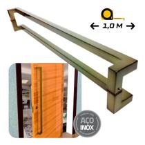 Puxador de Porta Deslocado Athenas 1 m Antique Ouro Velho Puxador de Porta Deslocado Athenas 1 m Antique Ouro Velho