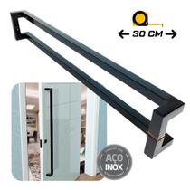 Puxador de Porta Deslocado Athenas 30 cm Preto Fosco Puxador de Porta Deslocado Athenas 30 cm Preto Fosco