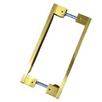 Puxador de porta dourado duplo 20cm Quartzo em Alumínio - Alumínios Cometa