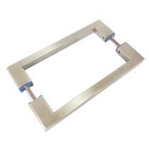 Puxador De Porta Duplo Em Aço Inox 20cm Modelo Soft Puxador De Porta Duplo Em Aço Inox 20cm Modelo Soft