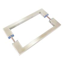 Puxador De Porta Duplo Em Aço Inox 20cm Modelo Soft Puxador De Porta Duplo Em Aço Inox 20cm Modelo Soft