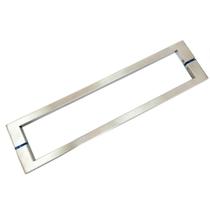 Puxador De Porta Duplo Em Aço Inox 40cm Modelo Soft