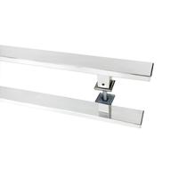 Puxador de Porta Duplo Em Alumínio 30cm Modelo Flat Aluminum