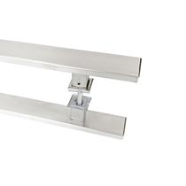 Puxador de Porta Duplo Em Alumínio 40cm Modelo Flat Aluminum