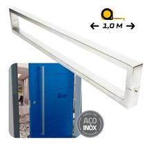 Puxador de Porta Greco 1 m Aço Inox Escovado Puxador de Porta Greco 1 m Aço Inox Escovado