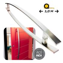 Puxador de Porta Lugui 1 m Aço Inox Escovado