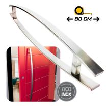 Puxador de Porta Lugui 80 cm Aço Inox Escovado