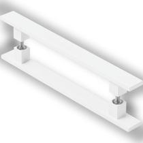 Puxador De Porta Pivotante Barra Chata Duplo Branco 90cm Puxador De Porta Pivotante Barra Chata Duplo Branco 90cm