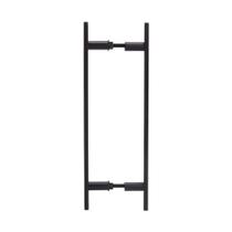 puxador de porta preto fosco 40cm barra chato