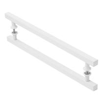 Puxador De Porta Quadrado Branco 40cm Puxador De Porta Quadrado Branco 40cm