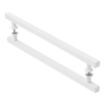 Puxador De Porta Quadrado Branco 40cm Puxador De Porta Quadrado Branco 40cm