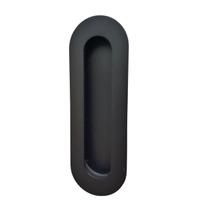 Puxador de porta tipo concha de embutir inox preto Pado 15cm