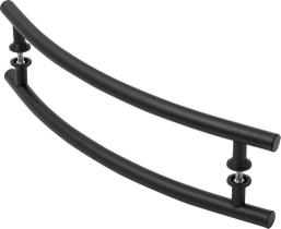 Puxador De Porta Tubular Curvo Lateral Preto 1.20 Metro