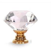 Puxador Diamante 20Mm Vidro Dourado - Vedor