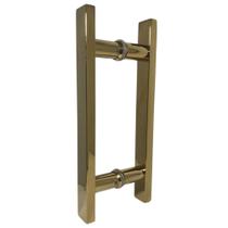 Puxador Dourado Inox 20x30cm entre furos - Alumínios Cometa Puxador Dourado Inox 20x30cm entre furos - Alumínios Cometa