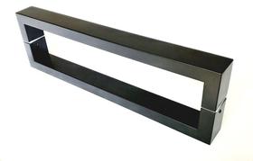Puxador Duplo 80cm Aço Inox Preto Fosco para portas: pivotantes/madeira/vidro temperado/porta