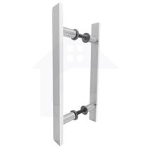 Puxador Duplo Aluminio 30 Cm Porta Pivotante ou Madeira ou Vidro Chato cod 117-30